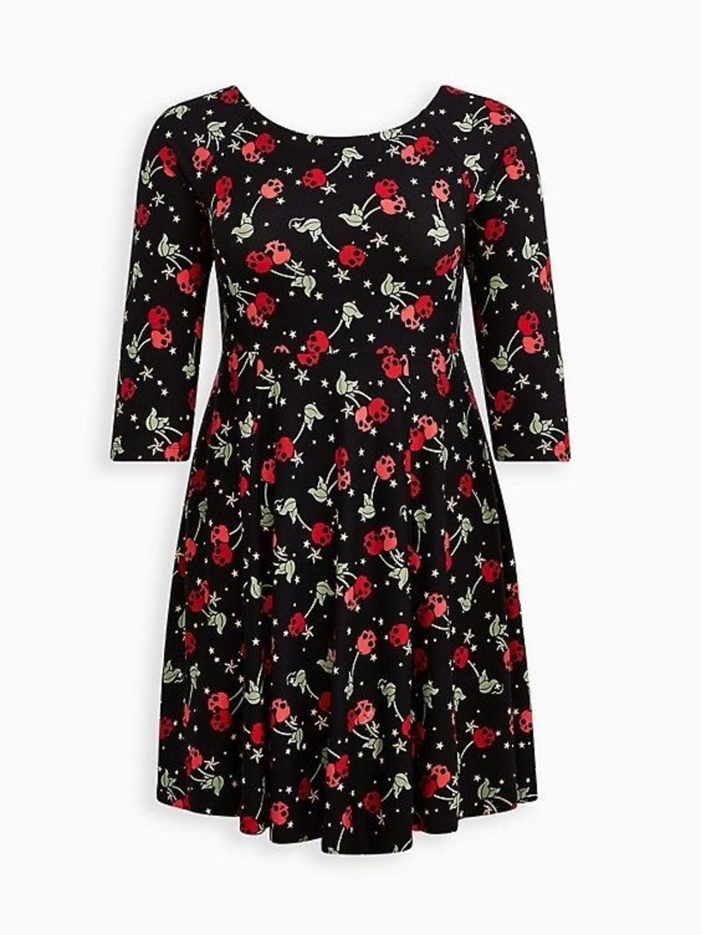 Torrid Cherry Skull Print Skater Dress, Size 0x GUC